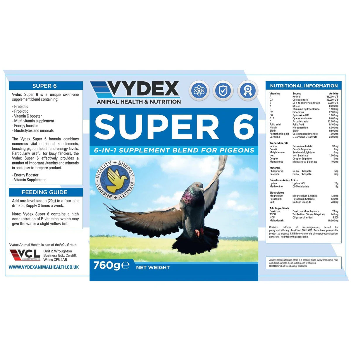 Super 6 - A Six-In-One Supplement Blend for Pigeons