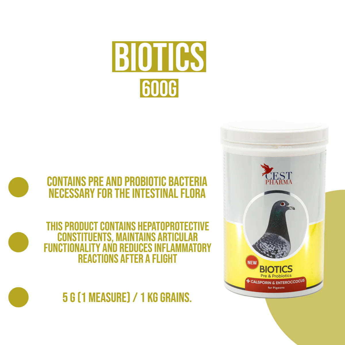 Biotics - Pre & Probiotics w/ Calsporin® for Pigeons